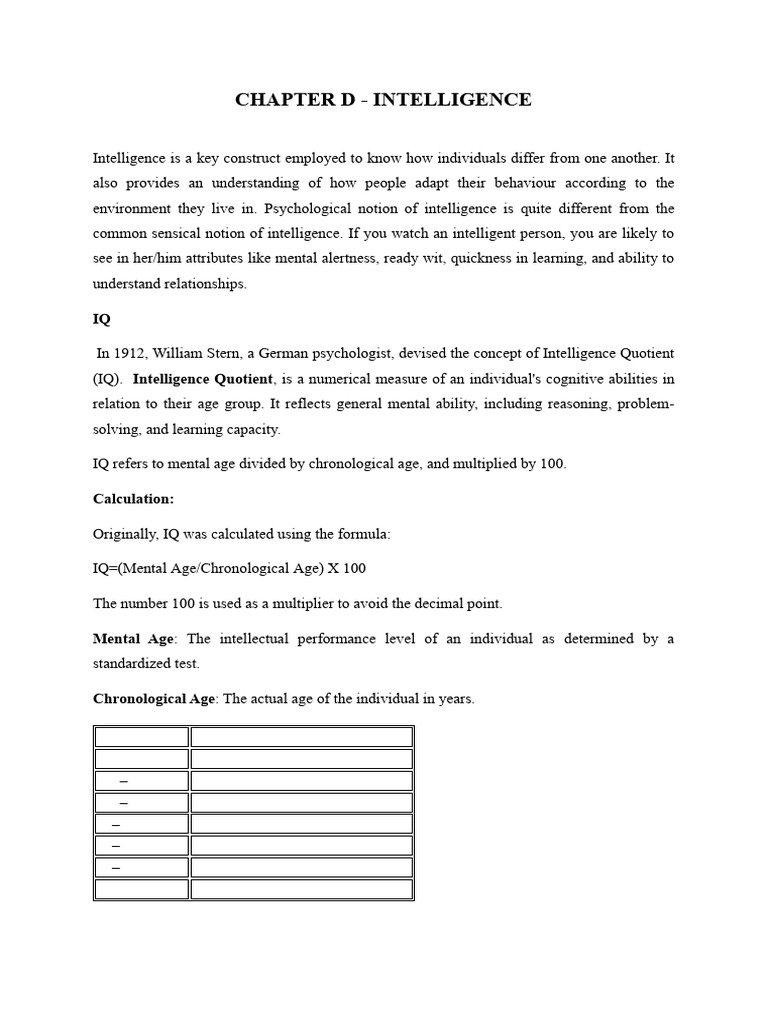 Understanding Intelligence and Emotions | PDF | Wechsler Adult ...