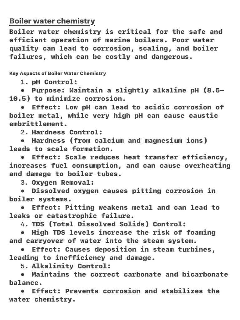 Managing Boiler Water Chemistry | PDF | Corrosion | Chemical Substances