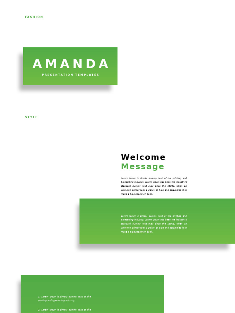 Amanda Fashion Presentation Template | PDF | Printing | Publishing