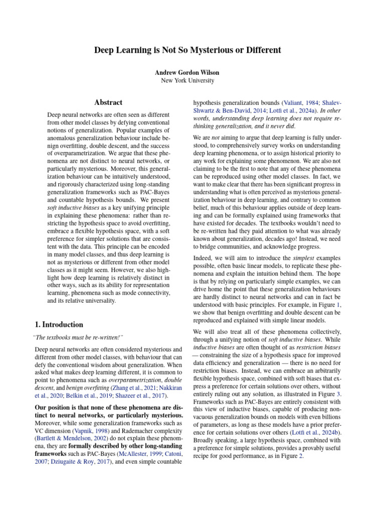 Deep Learning Is Not So Mysterious or Different: Andrew Gordon Wilson ...