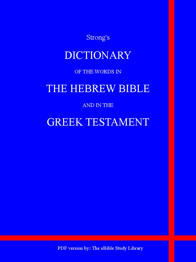 Strong's Greek and Hebrew Dictionaries PDF Hebrew Language