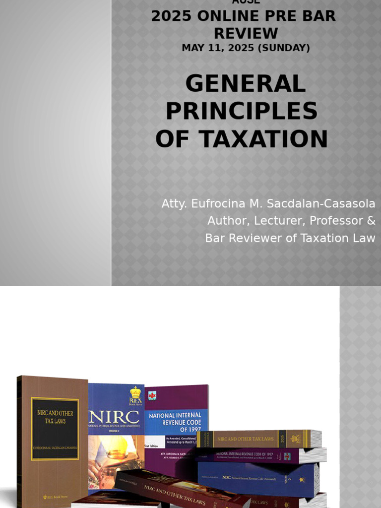 2025 Gen Principles Of Taxation 1 Pdf Taxes Suffrage