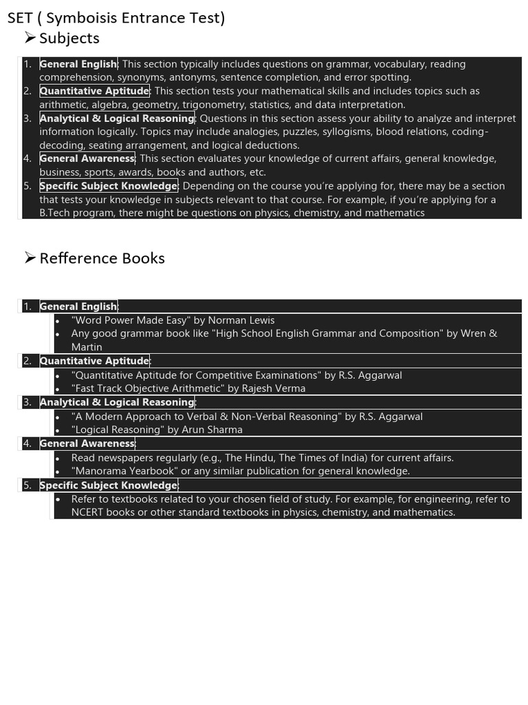 SET Entrance Test 1 | PDF
