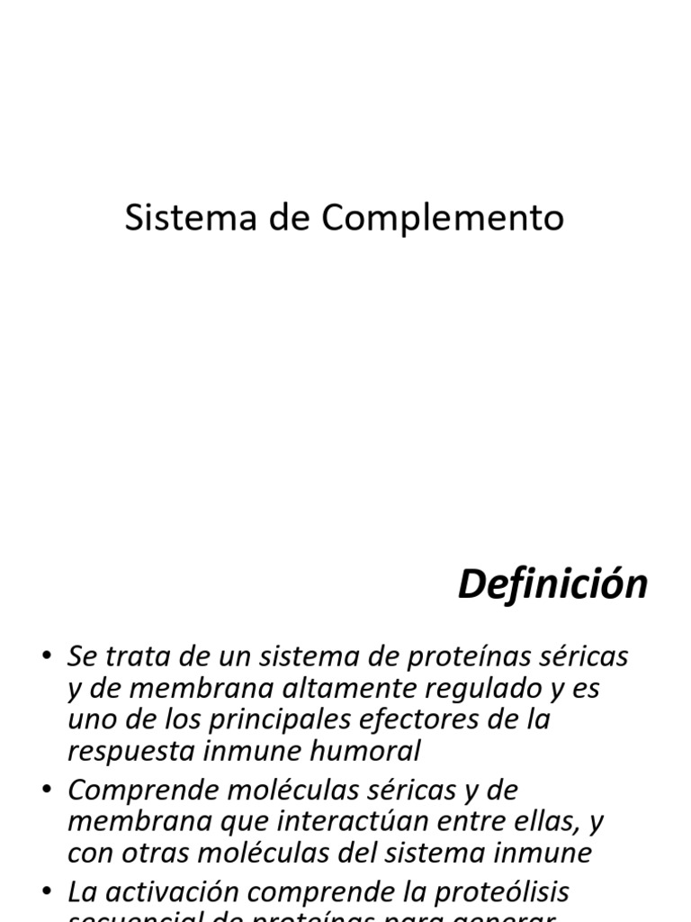 Sistema de Complemento y MHC en Inmunidad | PDF | Sistema ...