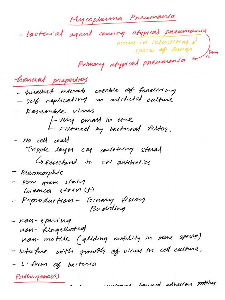 Mycoplasma Pneumonia | PDF