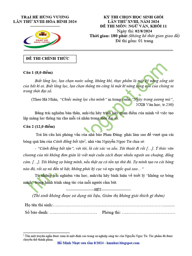 (Hmnhut - Blogspot.com) THHV 2024 - 11.06.1 VAN DEDA | PDF