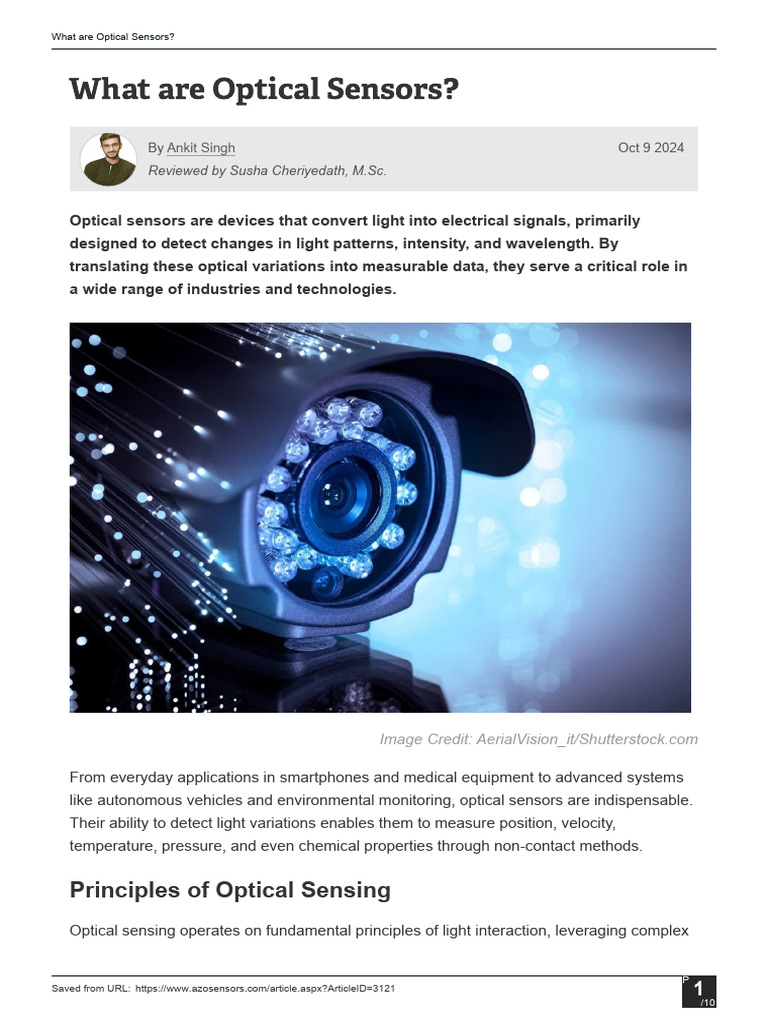 Understanding Optical Sensors | PDF | Optics | Light