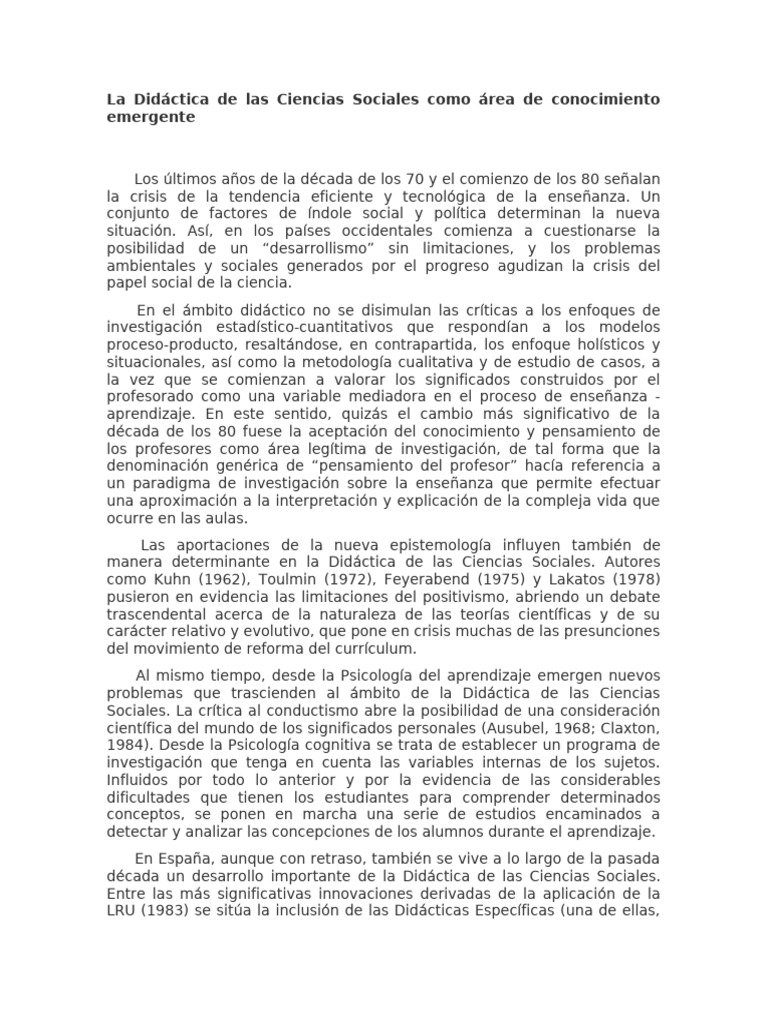 Estrategias Didácticas en Ciencias Sociales | PDF | Conocimiento ...