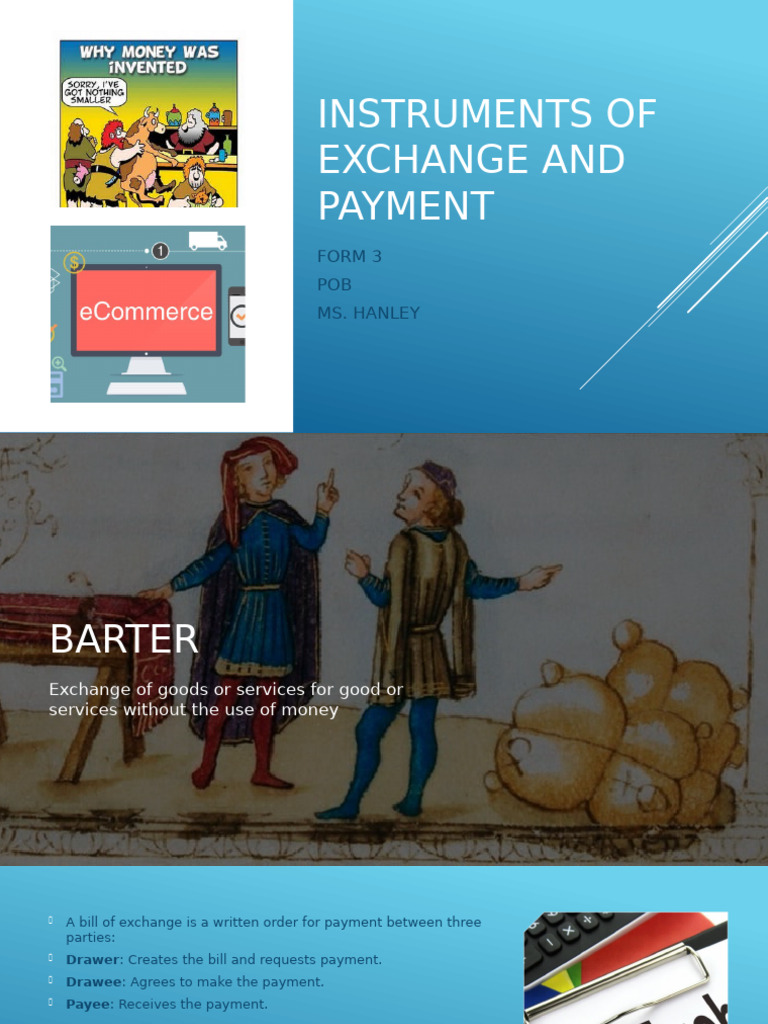 Four Instruments of Exchange Explained | PDF | Cheque | Payments
