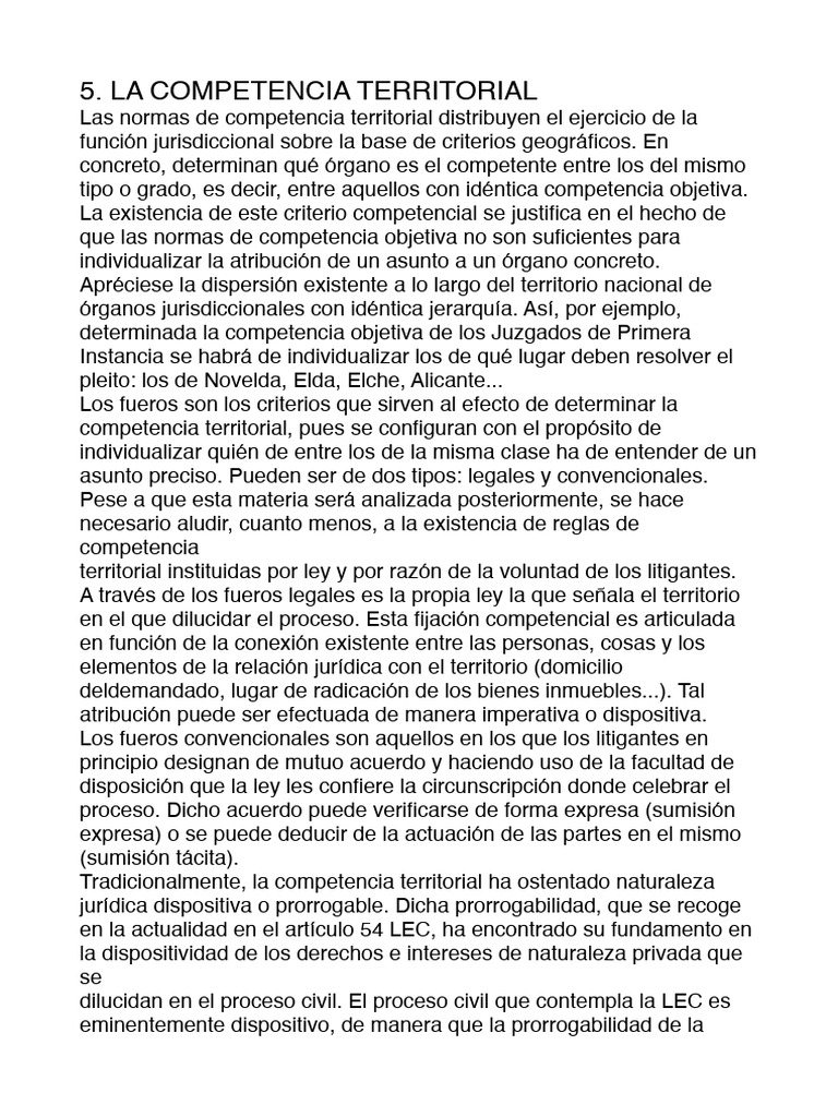 Normas de Competencia Territorial en Derecho | PDF | Ley procesal ...
