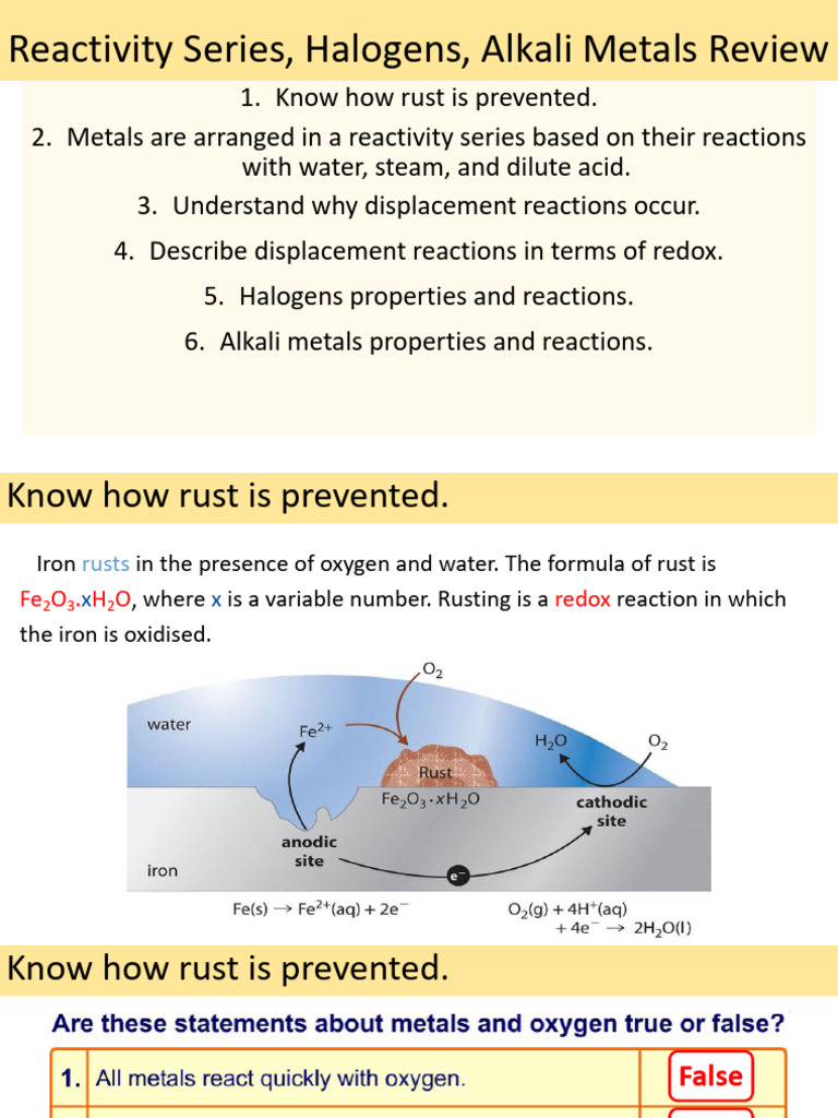 Lesson - RA3 G10 Review | PDF | Redox | Rust