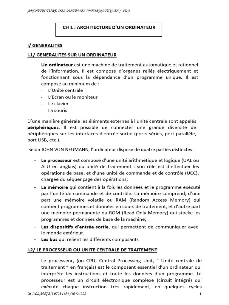 Architecture des Systèmes Informatiques | PDF | Machine virtuelle ...