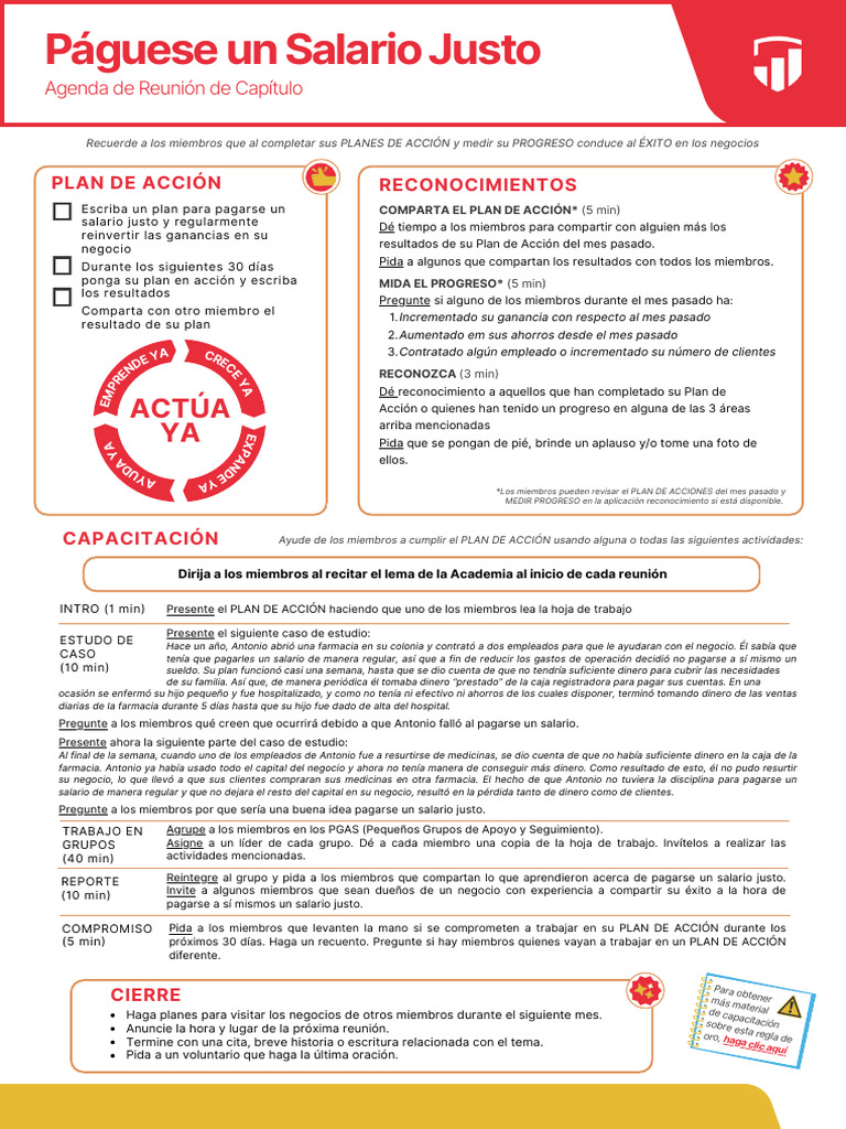 Plan de Acción para Salario Justo | PDF | Salario | Dinero