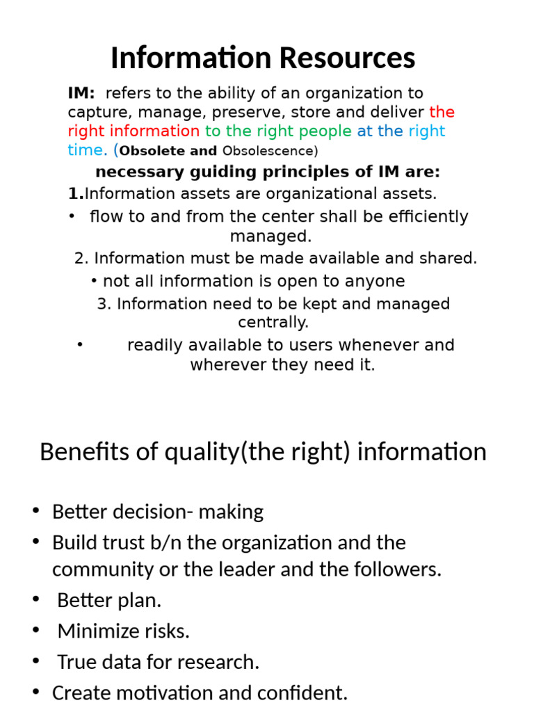 Effective Information Management Principles | PDF