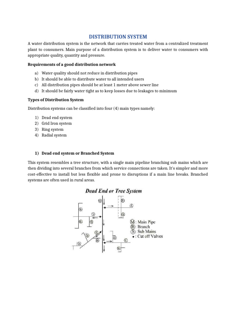 Water Distribution System Overview | PDF | Pump | Water
