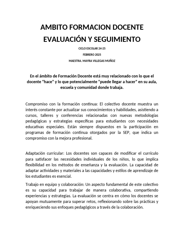 Evaluación de Formación Docente 2025 | PDF | Evaluación | Enseñando