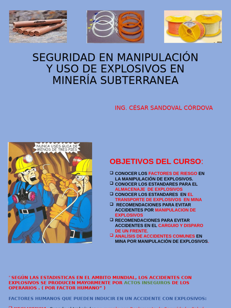 Seguridad en Manejo de Explosivos Mineros | PDF | Combustión | Monóxido ...