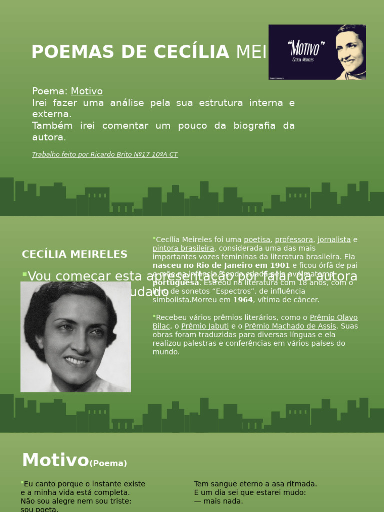 Análise do Poema "Motivo" de Cecília Meireles | PDF | Poesia