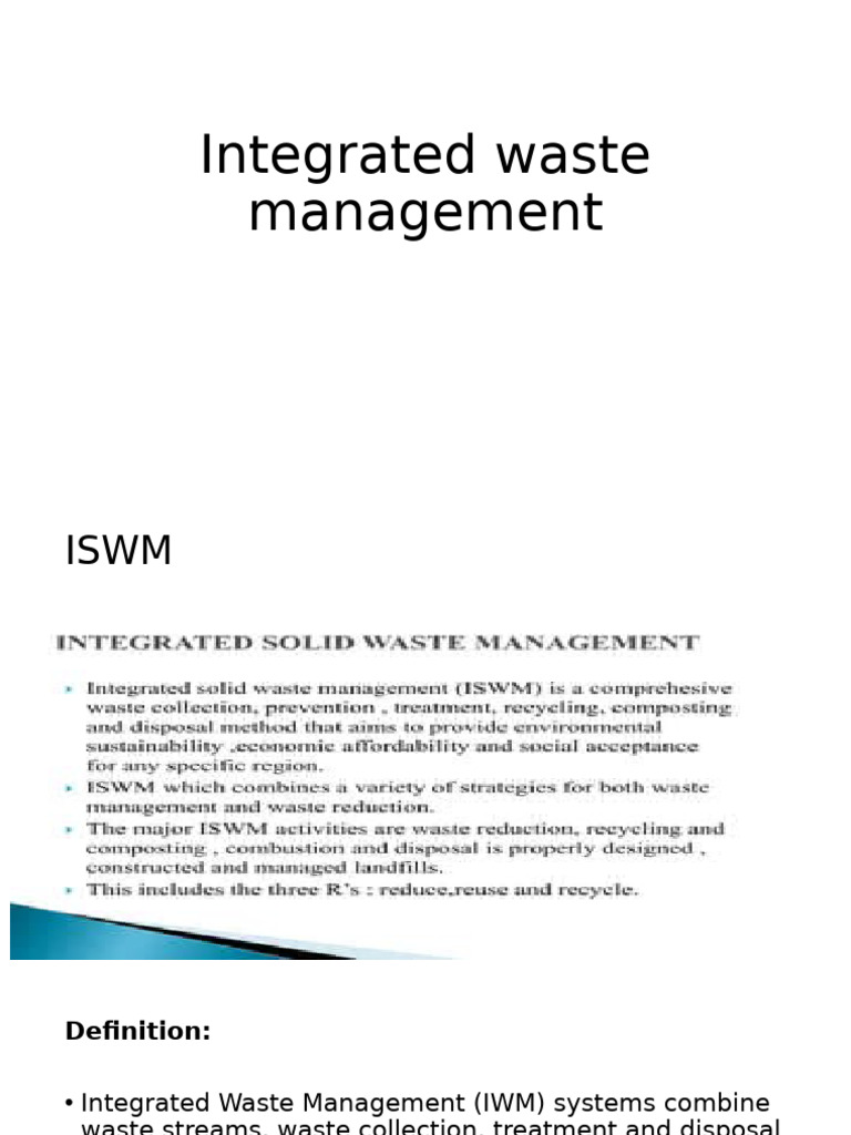 LECTURE 1 B Integrated Waste Management | PDF | Waste Management | Waste