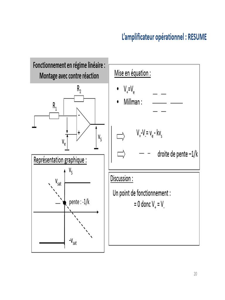 Fonctionnement de l'amplificateur opérationnel | PDF | Amplificateur ...