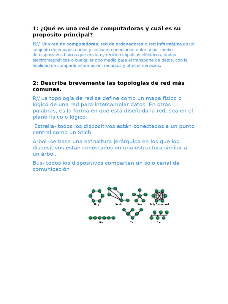 Redes de Computadoras: Tipos y Funciones | PDF | Protocolos de internet ...