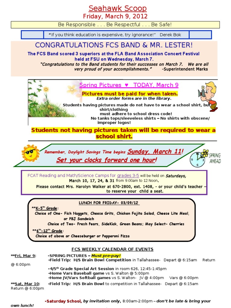 Congratulations Fcs Band & Mr. Lester!: Friday, March 9, 2012 | PDF ...