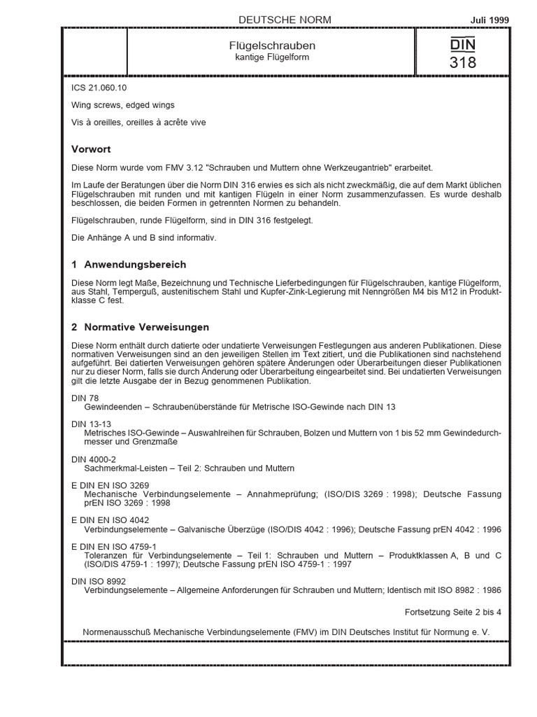 Din 318 1999-07 | PDF