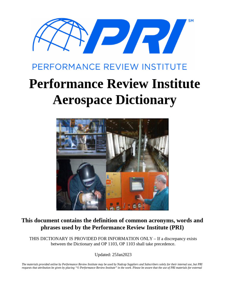 PRI Acronyms and Definitions Guide | PDF | Audit | Regulatory Compliance