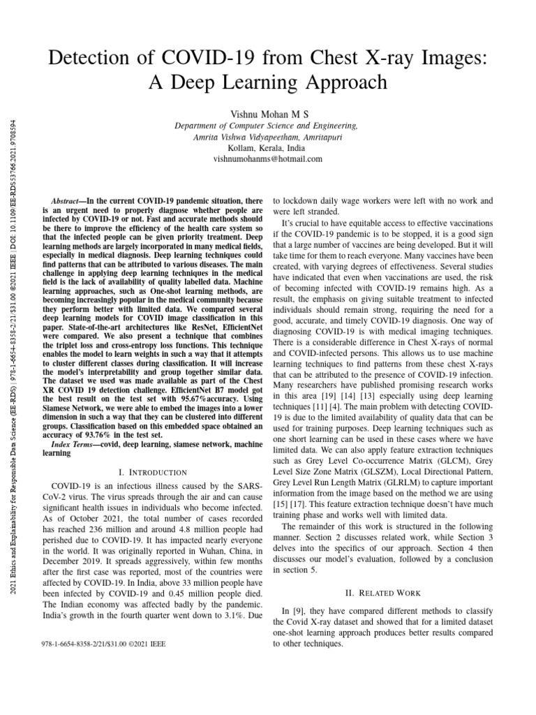 Detection of COVID-19 From Chest X-ray Images a Deep Learning Approach ...