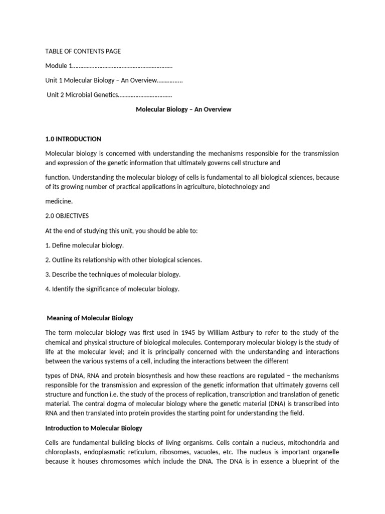 MLS 320 Molecular Biology | PDF | Dna | Molecular Biology