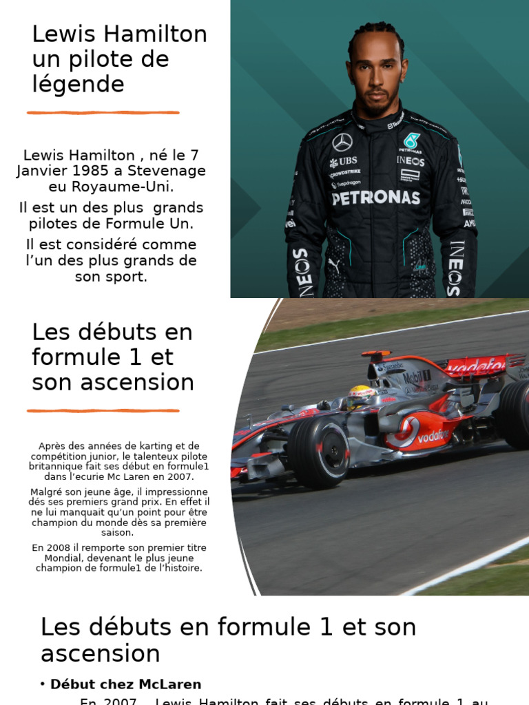 Lewis Hamilton : Pilote de légende F1 | PDF | Formule 1 | Compétition ...