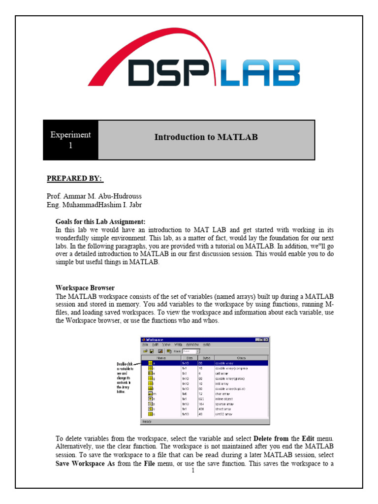 Introduction to MATLAB Basics | PDF | Parameter (Computer Programming ...