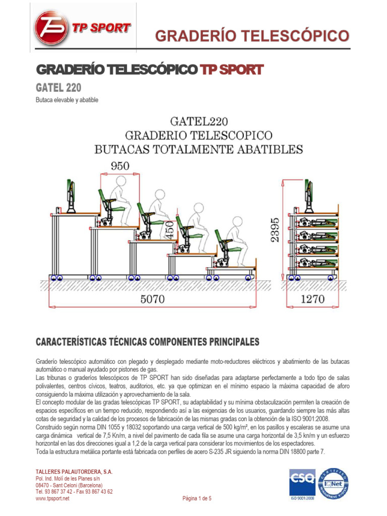 Graderio Retractil Gatel 220 Es | PDF | Tornillo | Aluminio