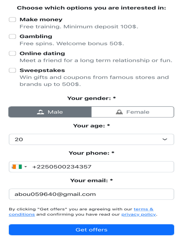 Options for Earning and Dating Offers | PDF