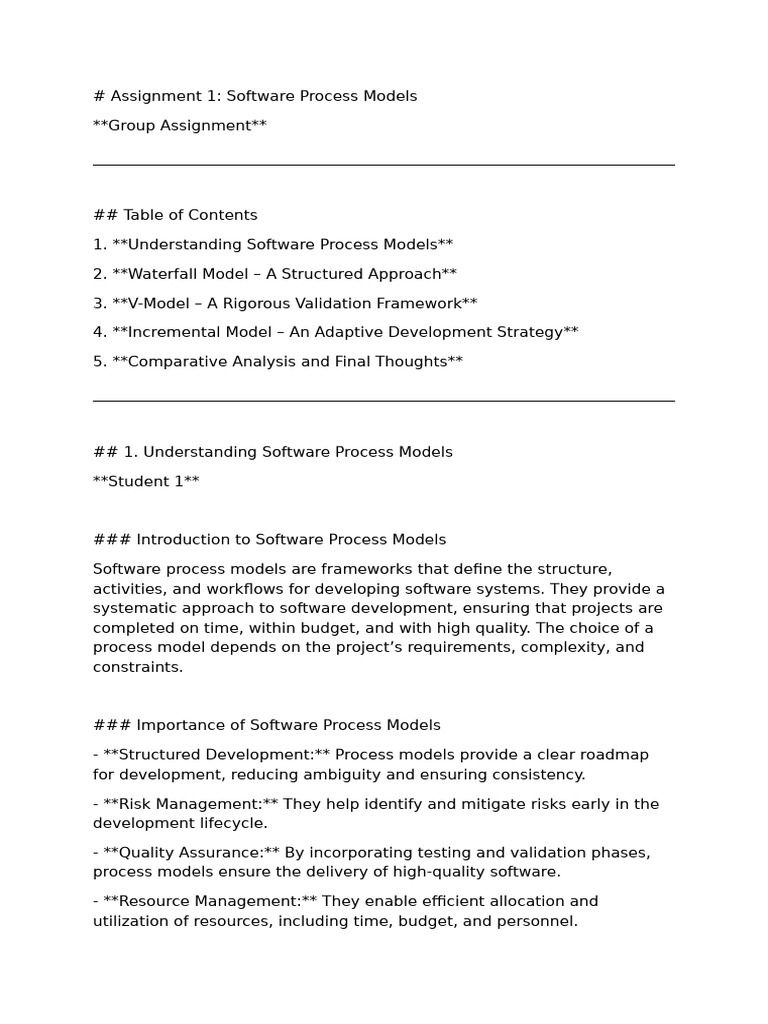 Software Process Models pdf | PDF | Software Development Process ...