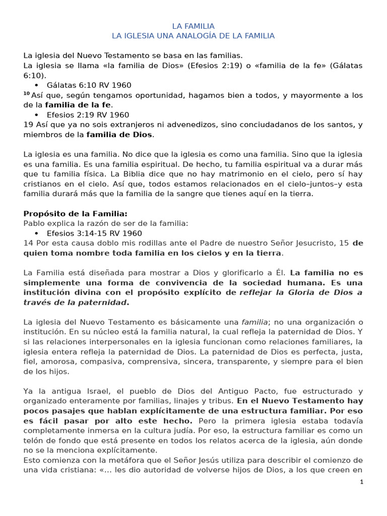 La Familia | PDF | Iglesia cristiana | Dios