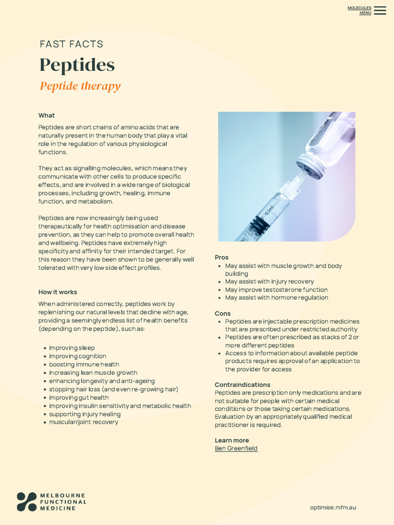 Peptide Therapy Overview and Benefits | PDF | Skeletal Muscle