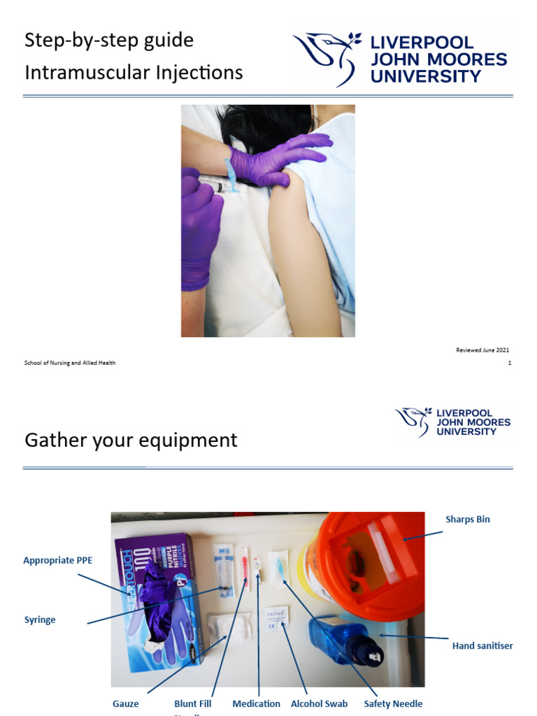 Intramuscular Injection Techniques Guide | PDF | Injection (Medicine)