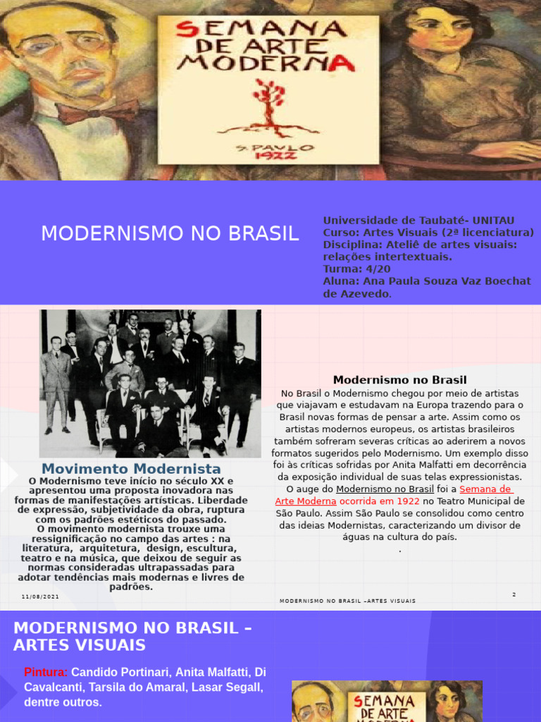MODERNISMO NO BRASIL ARTES VISUAIS | PDF | Modernismo | Brasil