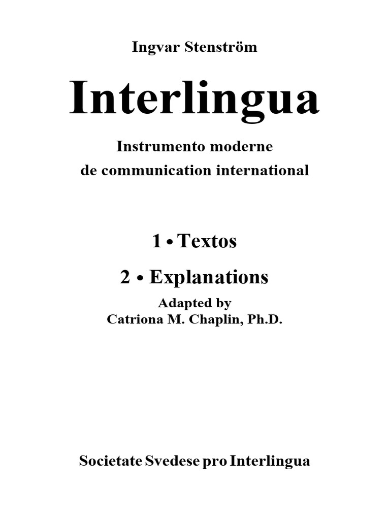 Interlingua Instrumento Moderne de Communication International | PDF ...
