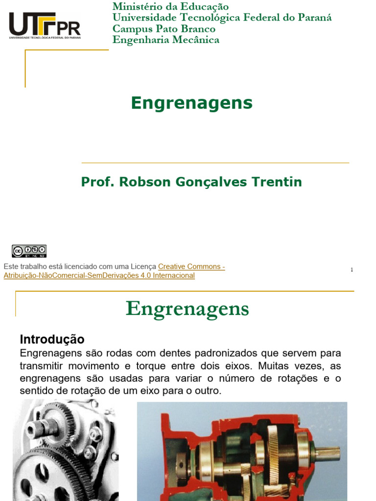 Aula 2 Engrenagens Pdf Engrenagem Engenharia Mecânica
