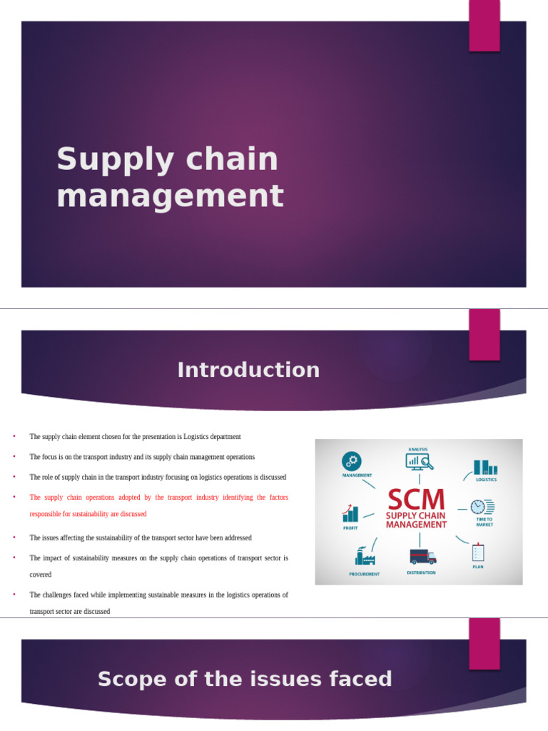 Sustainable Supply Chain in Transport | PDF | Supply Chain | Sustainability