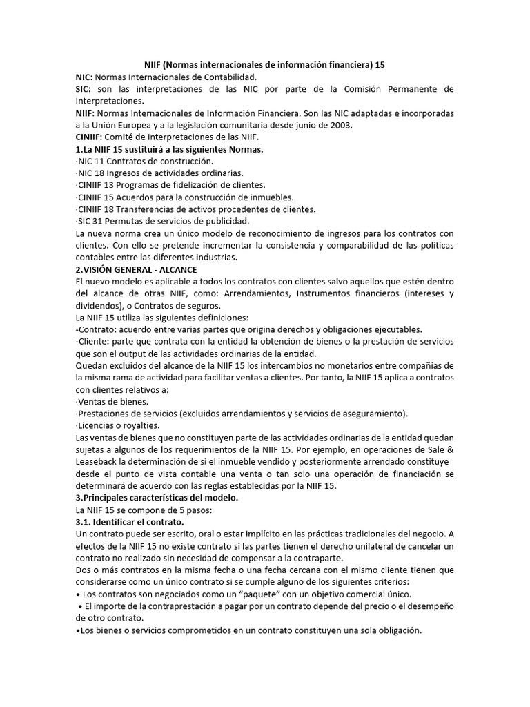NIIF 15 | PDF | normas internacionales de INFORMACION FINANCIERA ...