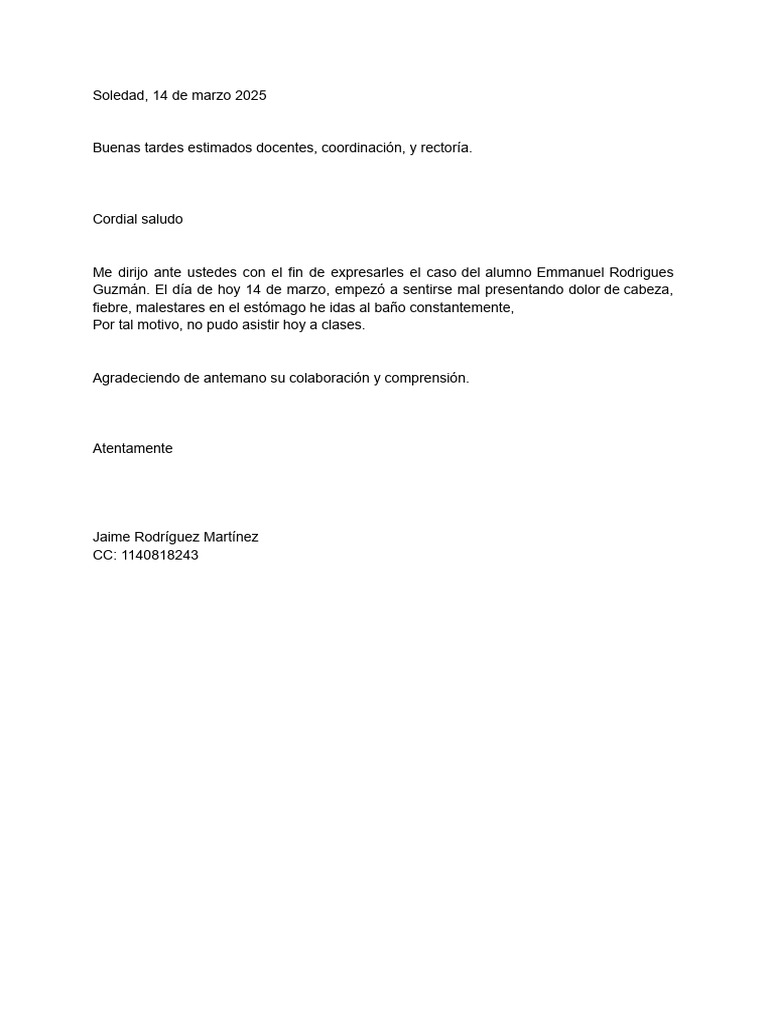 Excusas Médica | PDF