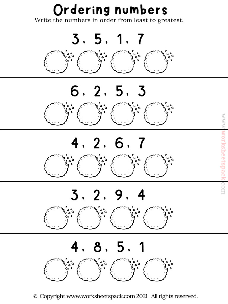 Ordering Numbers 1 10 Worksheet | PDF