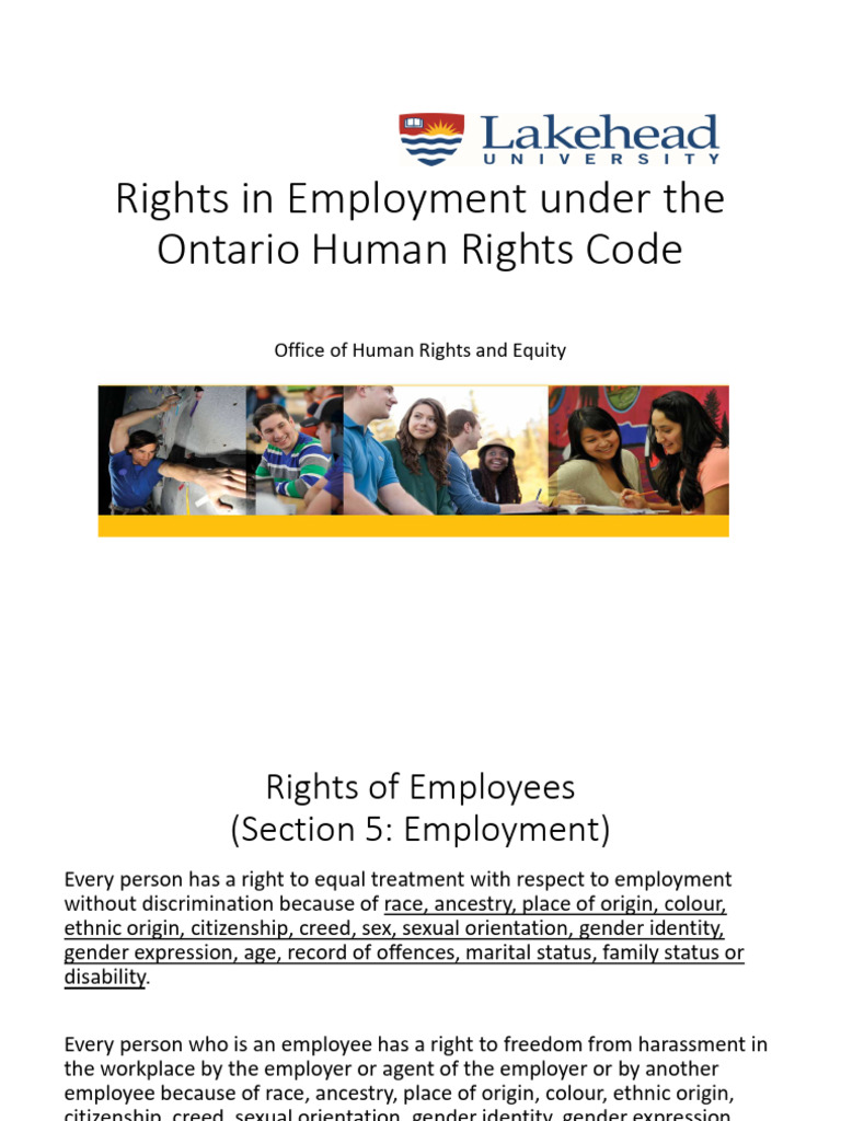 Ontario Employment Rights & Discrimination | PDF | Discrimination ...