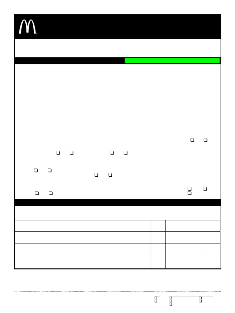 McDonald's Crew Member Application Form | PDF | Franchising | Employment