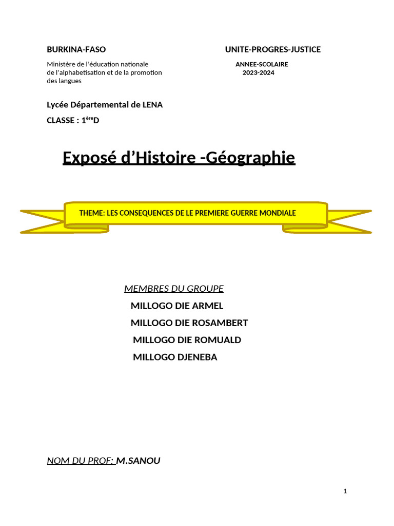 Conséquences de la Première Guerre mondiale | PDF | Société des Nations ...