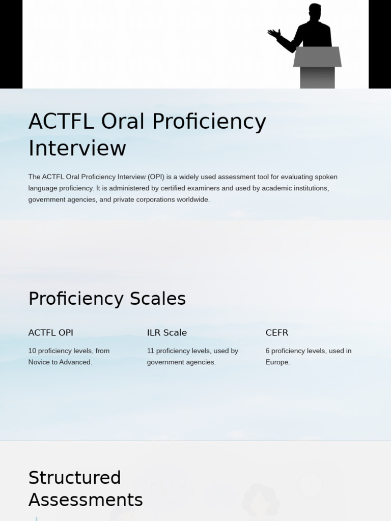ACTFL Oral Proficiency Interview Overview | PDF | Fluency | Reading ...
