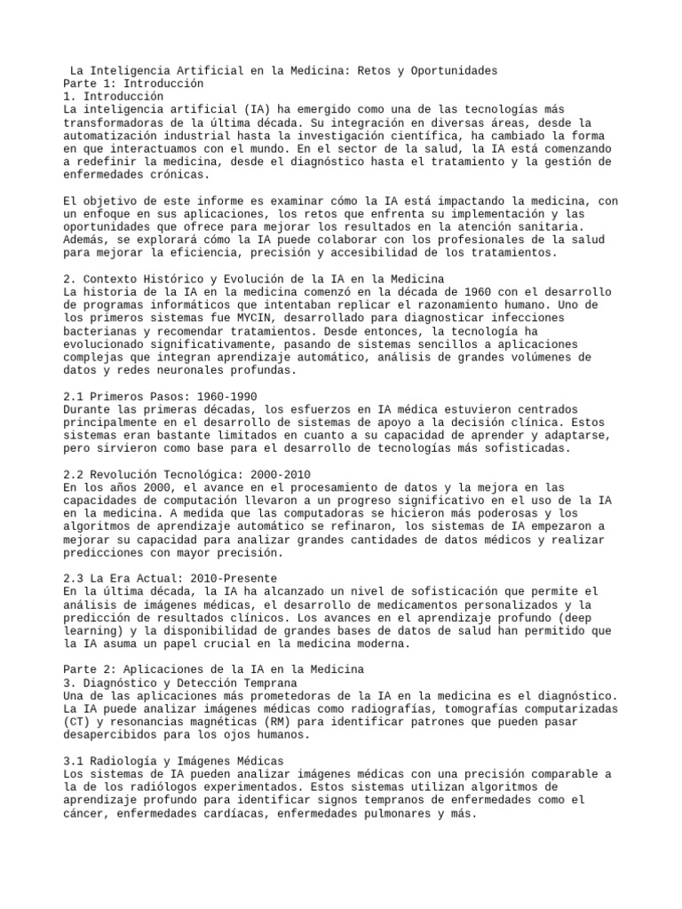 IA en Medicina: Retos y Oportunidades | PDF | Inteligencia artificial ...